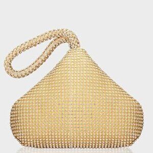 Evening Handbag Purse Clutch Wristlet Rhinestone Triangle Dressy Event Party
